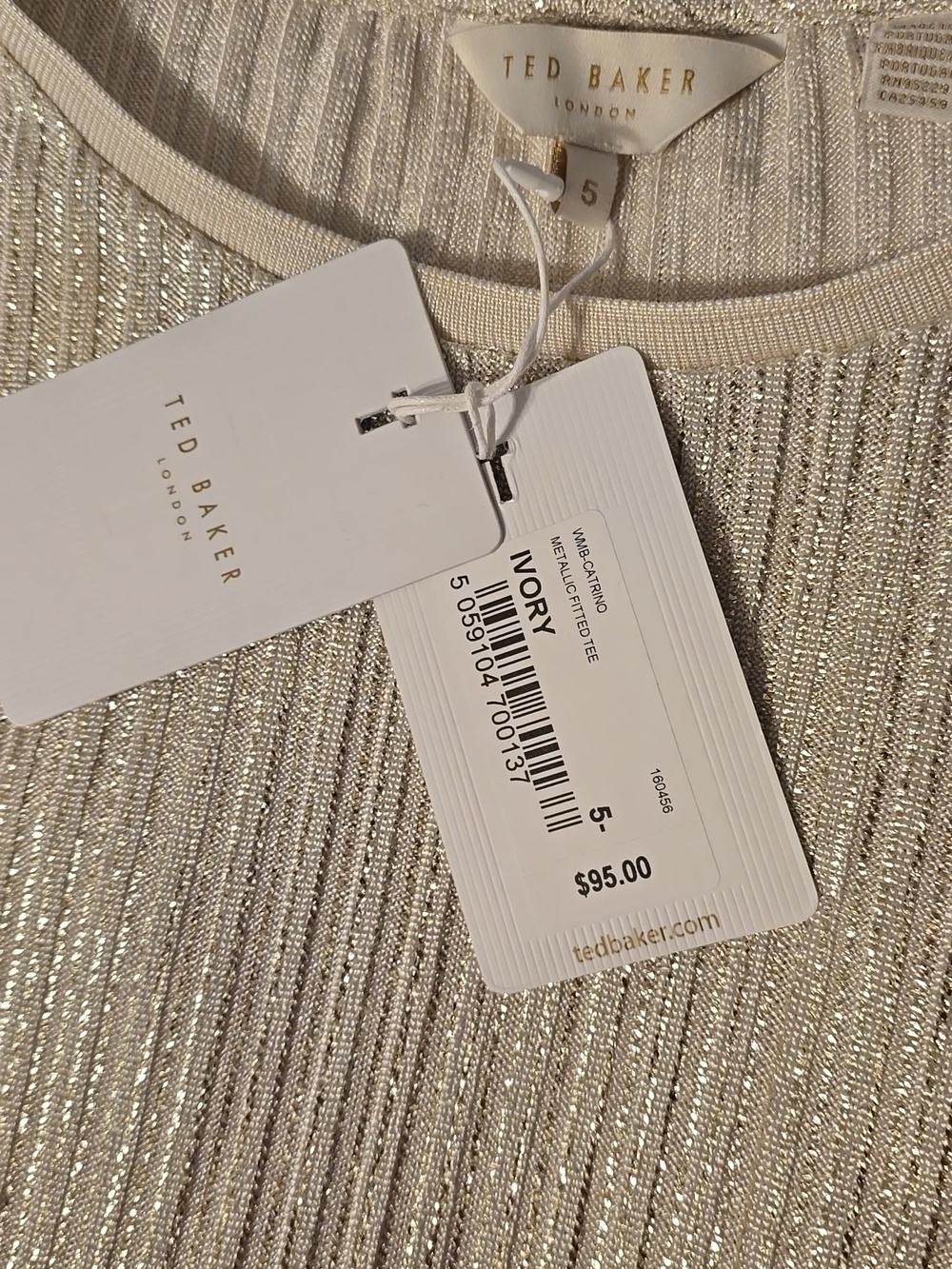 Ted Baker Metallic Fitted Tee